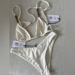 NWT WeWoreWhat beaded Cooper top and Delilah bottom BIKINI NEVER WORN